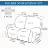 Stretch Velvet Sofa Cover for 2-Seater, Black, 6-Piece Set view 3