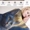 Flannel Cat Throw Blanket for Couch, Warm Super-Soft All-Season Blanket, 180 x 200 cm view 3
