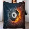 Billiards Bedding Flannel Fleece 3D Throw Blanket, 180 x 200 cm view 1