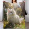 Cute Cat Blanket, Fluffy & Super Soft Flannel Fleece Throw, 150 x 200 cm view 1