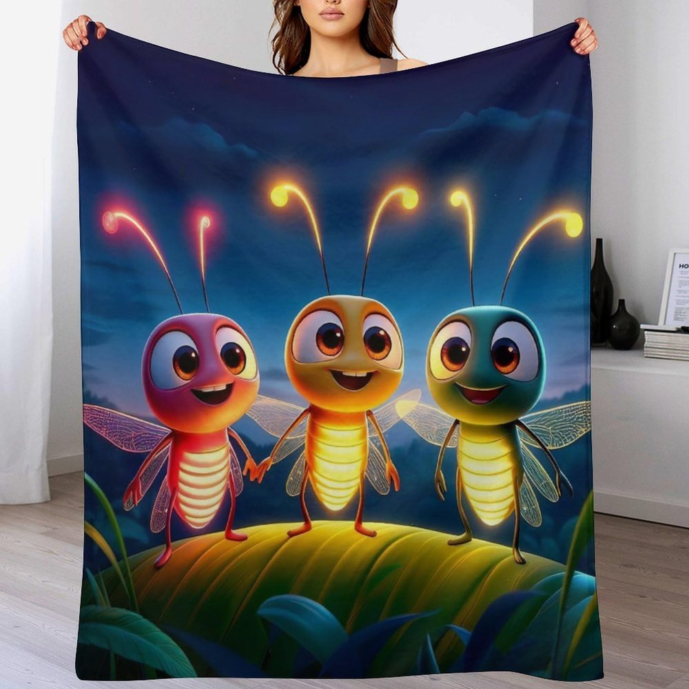 Cute Butterfly Flannel Fleece Throw Blanket, Soft and Warm