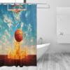 BEIVGOXL Basketball Print Shower Curtain Set, 72 x 72 in, with 12 Plastic Hooks view 3