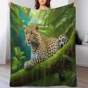 Cheetah Print Thick Flannel Fleece Blanket, Soft Cozy Sofa Throw, 180 × 200 cm view 1