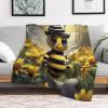 AAPZY Cute Bee Flannel Fleece Sofa Blanket, Soft Throw, 150 x 200 cm view 2