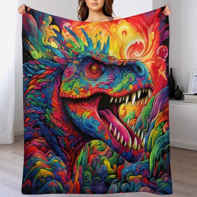 AAPZY Dinosaur Fleece Blanket, Super Soft Plush Throw for Women, Men, Girls and Boys, 130 x 150 cm
