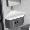 Wall-Mounted Corner Bathroom Vanity with Ceramic Sink view 1