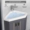 Wall-Mounted Corner Bathroom Vanity with Ceramic Sink view 2