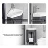 Wall-Mounted Corner Bathroom Vanity with Ceramic Sink view 3
