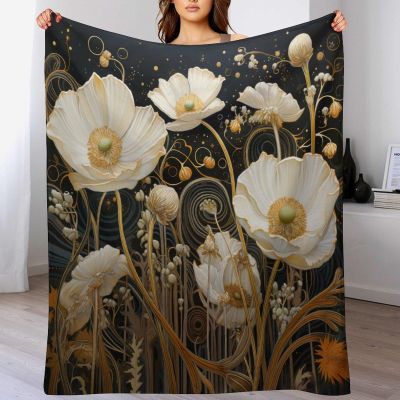 AAPZY Soft Flannel 3D Printed Fleece Blanket, Flower, 55 x 71 in