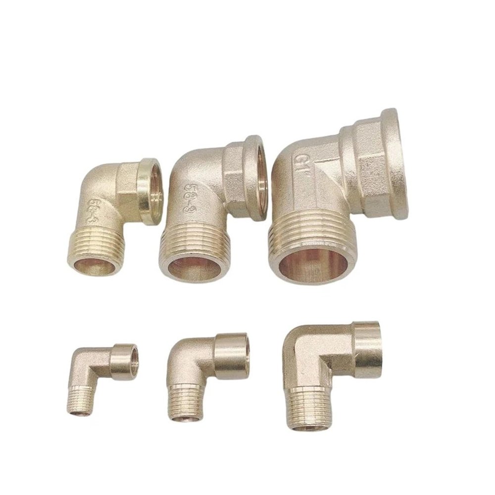 BYLSAGWHT 1/2" Brass 90° Female-to-Male Threaded Elbow Fitting