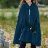 Elegant Hooded Cotton Cape, Unisex Medieval Poncho view 2