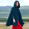 Elegant Hooded Cotton Cape, Unisex Medieval Poncho view 3