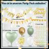 Xietaea Green Gold Happy Birthday Garland and Balloon Decoration Set view 2