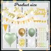 Xietaea Green Gold Happy Birthday Garland and Balloon Decoration Set view 3