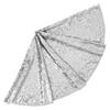 Morbuy Sequin Christmas Tree Skirt, Round Silver Tree Cover, 90 cm view 1