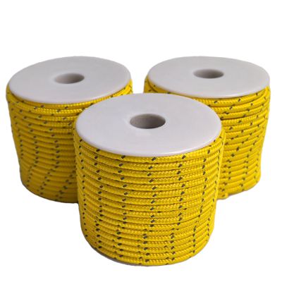Dyneema Reflective Rope, 2 mm, 400 kg Breaking Load, for Tents, Kite Surfing and More, 19.8 m (Yellow, 4 mm)