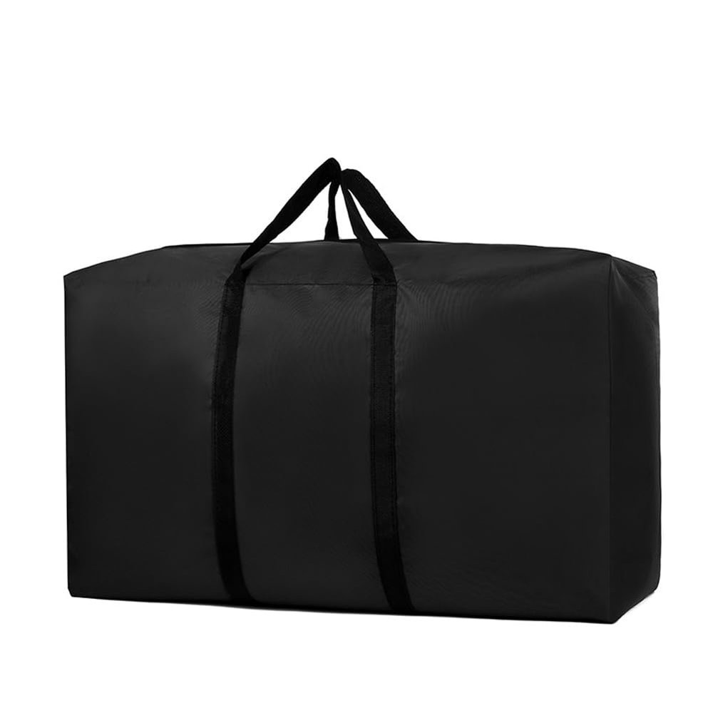 Durable Moving Storage Bag, Oxford Fabric, Heavy-Duty Zipper, Black, 90 x 47 x 25 cm