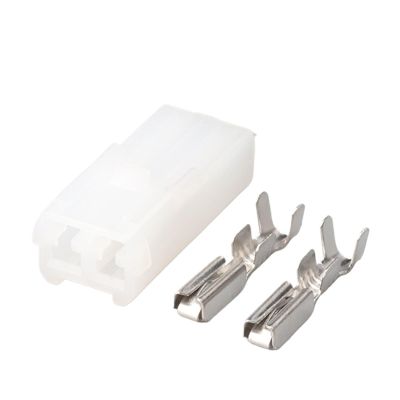 JUANZD 2/5/10/20/50 Sets 1/2-Pin White Male/Female Automotive Motorcycle Wiring Harness Connectors 7122-1520/7123-1520 (2-Pin Female, 20 Sets)