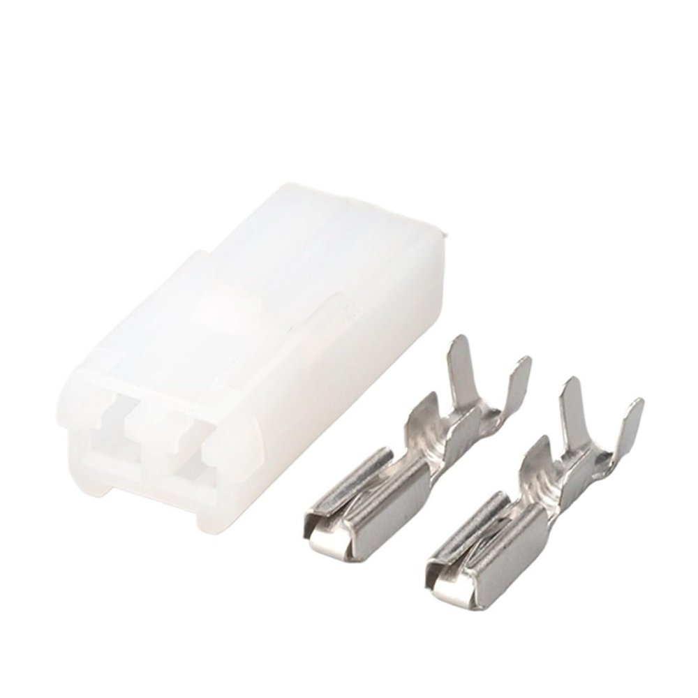 JUANZD 2/5/10/20/50 Sets 1/2-Pin White Male/Female Automotive Motorcycle Wiring Harness Connectors 7122-1520/7123-1520 (2-Pin Female, 20 Sets)