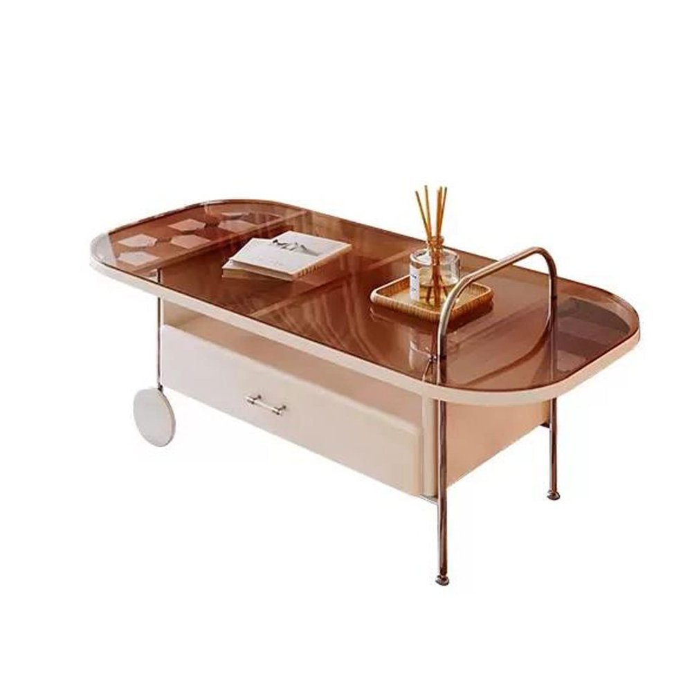 Simple Modern Coffee Table with Open Shelf and Drawer