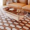 Simple Modern Coffee Table with Open Shelf and Drawer view 3