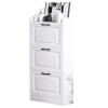 GSKDBCC 3-Tier Narrow Flip-Drawer Shoe Organizer, Dustproof Shoe Cabinet, White, Happy Chaser of Light view 1