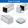 sourcing map 38 mm Square Tube End Caps, 16-Pack, Gray view 4