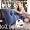 Bed Backrest Pillow 100 cm, Green Corduroy Wedge Cushion with Side Pocket view 3
