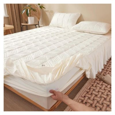Thick Quilted Bed Skirt, Mattress Cover, Fitted Sheet, Bedspread, Bed Valance (Pair of Pillowcases)