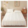 Thick Quilted Bed Skirt, Mattress Cover, Fitted Sheet, Bedspread, Bed Valance (Pair of Pillowcases) view 2