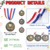 RoundFunny 1st, 2nd & 3rd Place Medals, Gold Silver Bronze, 2 in (5.1 cm), 48-Pack view 2