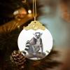 Ring-Tailed Lemur 2024 Gold Glass Christmas Ornament view 2