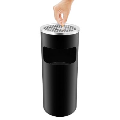MINRS 15L Outdoor Standing Ashtray, Black