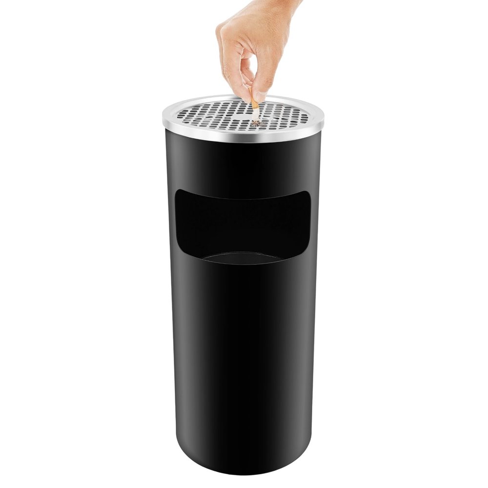 MINRS 15L Outdoor Standing Ashtray, Black
