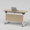 Modern Wooden Conference Table with Folding Top and Casters view 1