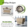 Modern Wooden Conference Table with Folding Top and Casters view 2