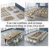 Modern Wooden Conference Table with Folding Top and Casters view 3