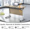 Modern Wooden Conference Table with Folding Top and Casters view 4