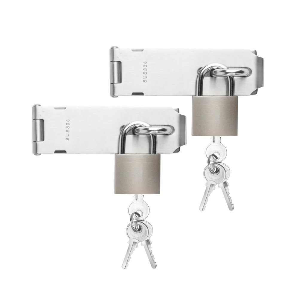 Stainless Steel Padlock Hasps, 2-Pack, 5 in