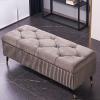 Velvet Storage Bench, Gray, 110 x 45 x 45 cm view 1