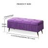 Velvet Storage Bench, Gray, 110 x 45 x 45 cm view 2