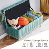 Velvet Storage Bench, Gray, 110 x 45 x 45 cm view 3
