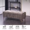 Velvet Storage Bench, Gray, 110 x 45 x 45 cm view 4