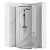 Rea Axin Shower Enclosure 90x90 Chrome, 6 mm Safety Glass + Diamond Black Shower Tray, 90x90x195 cm view 1