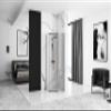 Rea Axin Shower Enclosure 90x90 Chrome, 6 mm Safety Glass + Diamond Black Shower Tray, 90x90x195 cm view 2