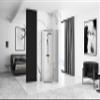 Rea Axin Shower Enclosure 90x90 Chrome, 6 mm Safety Glass + Diamond Black Shower Tray, 90x90x195 cm view 3