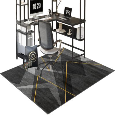 Fzamudng Chair Mat, Gaming Rug, 70 x 100 cm, Black, Polyester