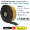 diconfa PROFILINE Roof Window Seal 3 mm Compatible with VELUX, Highly Flexible, 44 mm or 54 mm Wide, 0.1 m to 10 m Long, Select 54 x 600 mm, Self-Adhesive Foam, Ventilation Flap for Wood and PVC view 2