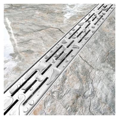 Slim 100 cm 304 Stainless Steel Trench Drain Set with Waterproof Tape