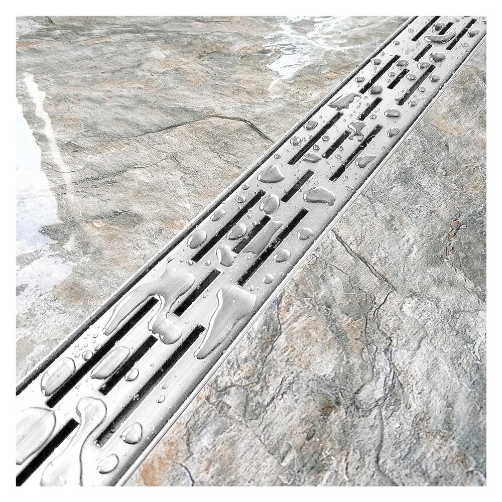 Slim 100 cm 304 Stainless Steel Trench Drain Set with Waterproof Tape